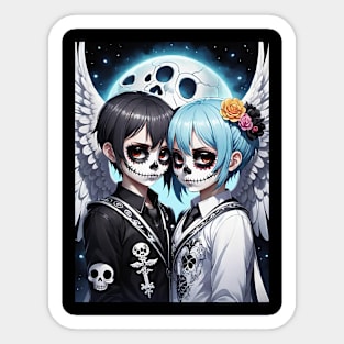 Couple Dia De Los Muertos Sticker